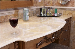 Onyx Vanity Top, Pina Yellow Onyx