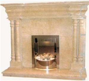 Coolonade Fireplace, Crema Marfil Beige Marble Coolonade Fireplace, Crema Marfil Beige Marble