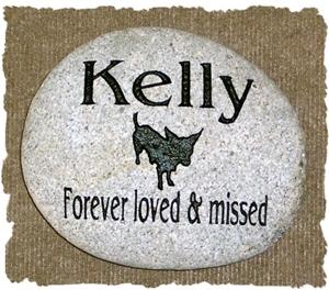 Engraved Pebble Stone, Grey Granite Artifacts, Handcrafts