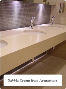 Sabbia Cream Quartz Vanity Tops, Beige Quartzite Vanity Tops