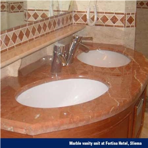 Vanity Top Unit, Rosso Verona Red Marble
