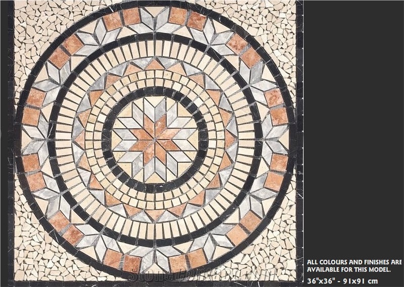 Pink Marble Mosaic Medallion