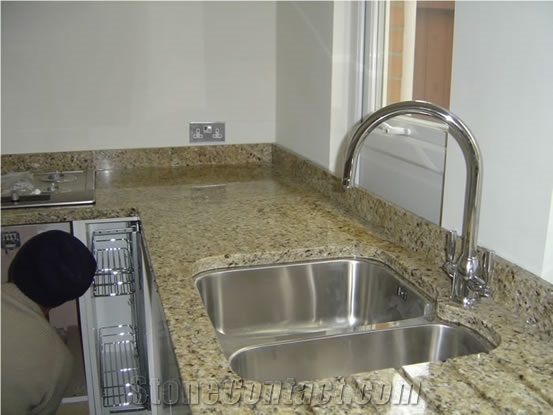Countertop, Giallo Santa Cecilia Yellow Granite