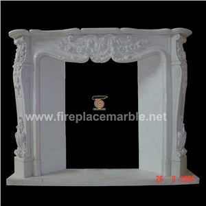 Flower Fireplace White Marble Fireplace Mantel Hearth Handcarved
