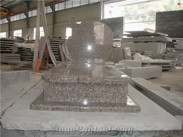 G664 Pink Granite Tombstone