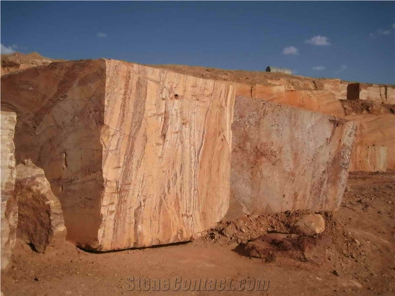 Persian Cream Travertine Blocks, Iran Beige Travertine
