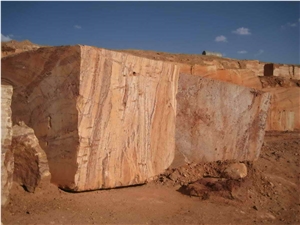 Persian Cream Travertine Blocks, Iran Beige Travertine