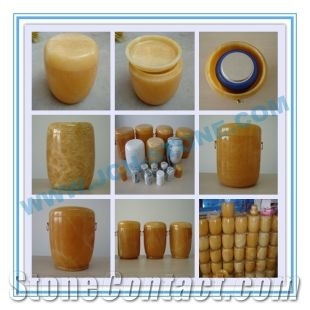 Carved Onyx Urns