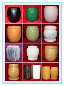 Carved Onyx Urns