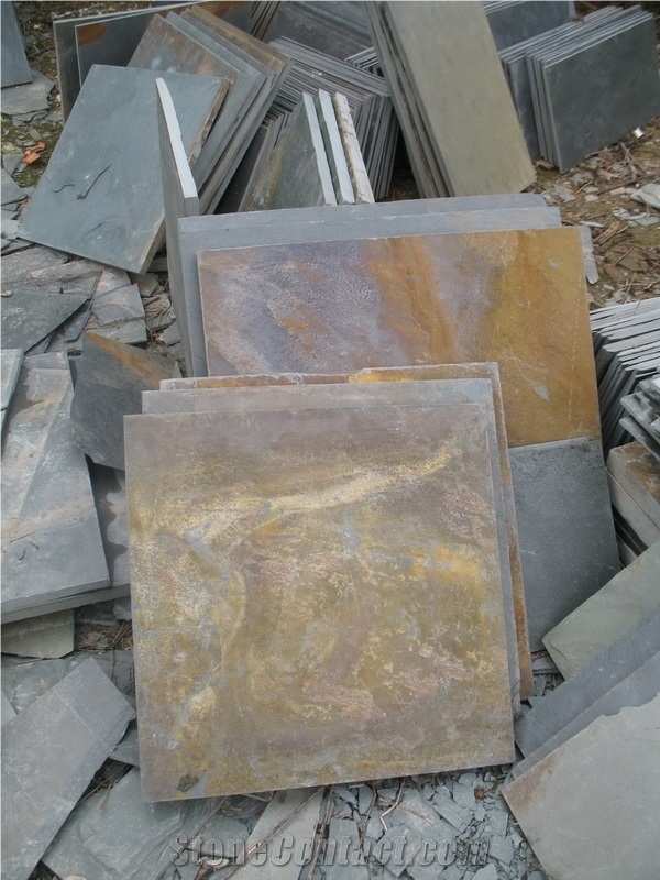 Chinese Rusty Yellow Slate Tile,Slate Floor Tiles,Slate Wall Tiles,Slate Stone Flooring,Slate Tiles,Slate Slabs