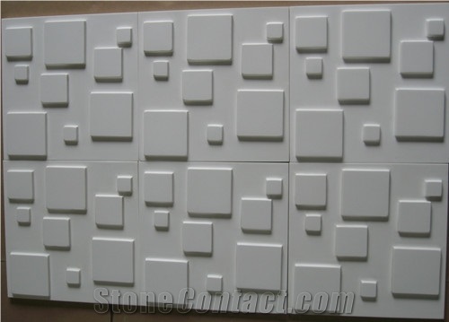 Feature Wall, Cast Stone Composite White Marble Wall