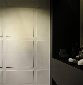 Feature Wall, Cast Stone Composite White Marble Wall