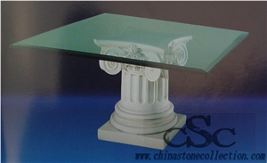 Stone Furniture,Yellow Marble Table Stand