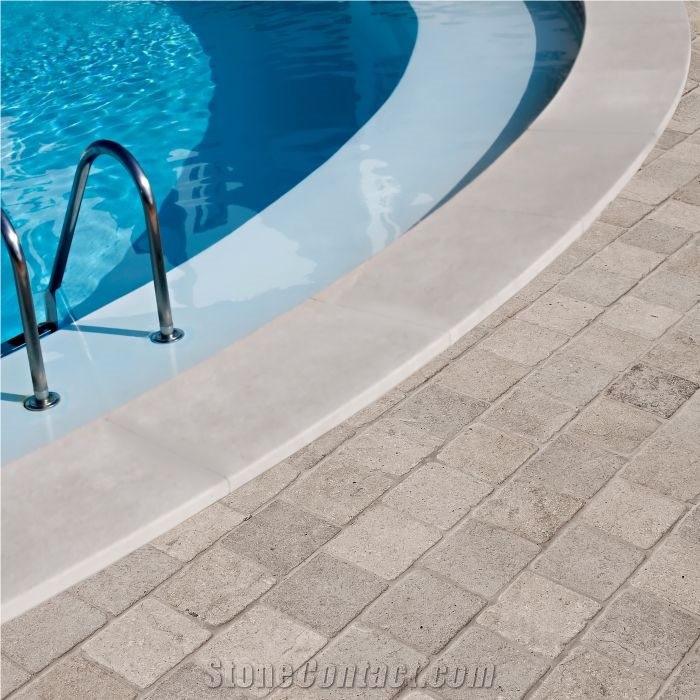 Transylvania Outdoor Pool Coping, Transylvania Bicolor Grey Limestone