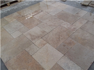 Tumbled Travertine French Pattern Set, Denizli Travertine Slabs