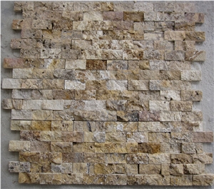 Yellow Travertine Split Brick Mosaic Yellow Travertine Split Brick Mosaic