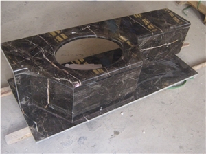 Emperador Dark Vanity Tops for Hotel Use, Brown Marble