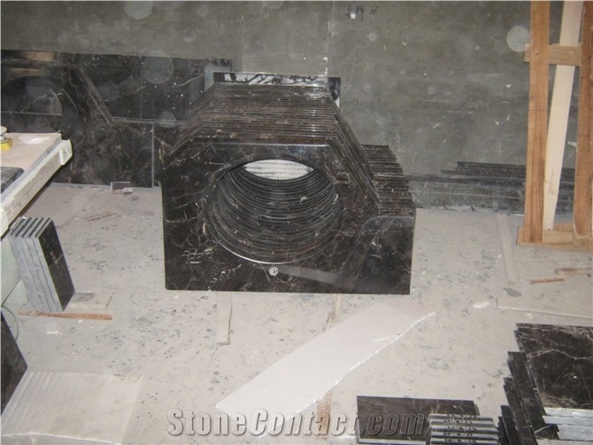 Marble Bath Tops for Hotel Use, Emperador Dark Brown Marble