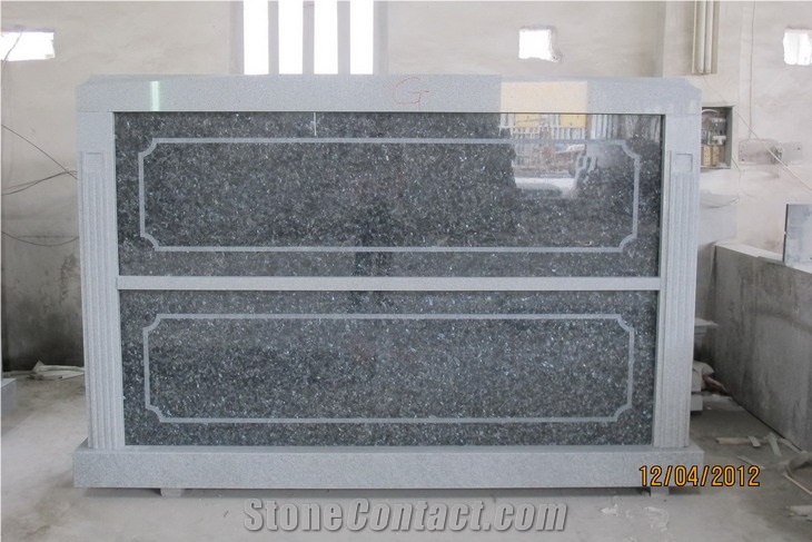 2 Crypts Mausoleum New Style, G614 Grey Granite Mausoleum, Columbarium