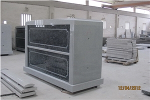 2 Crypts Mausoleum New Style, G614 Grey Granite Mausoleum, Columbarium