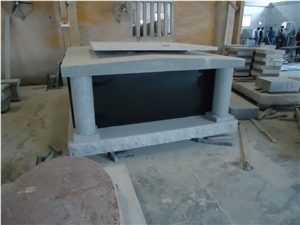 2 Crypts Mausoleum, Padang Grey Granite Mausoleum, Columbarium