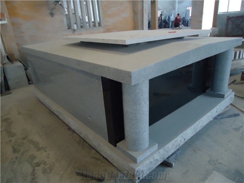 2 Crypts Mausoleum, Padang Grey Granite Mausoleum, Columbarium