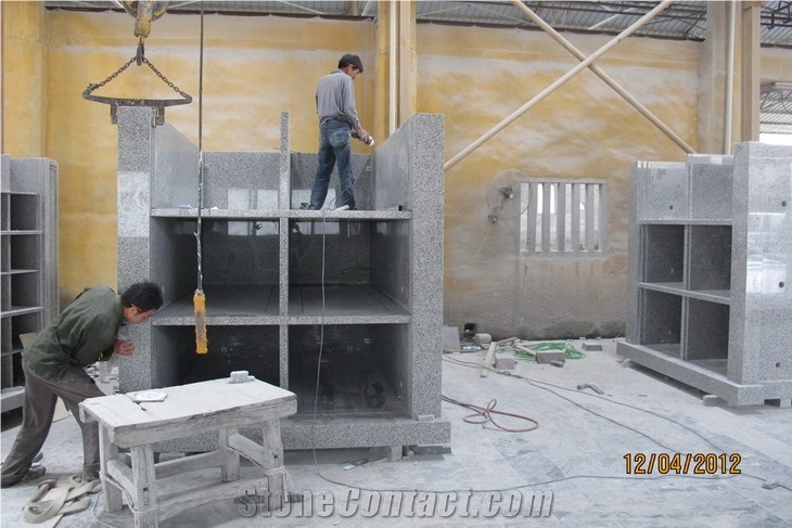 6 Crypts Mausoleum, Padang Grey Granite Mausoleum, Columbarium