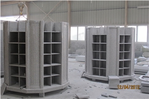 Grey Granite 72 " Columbarium, G633 Grey Granite Columbarium