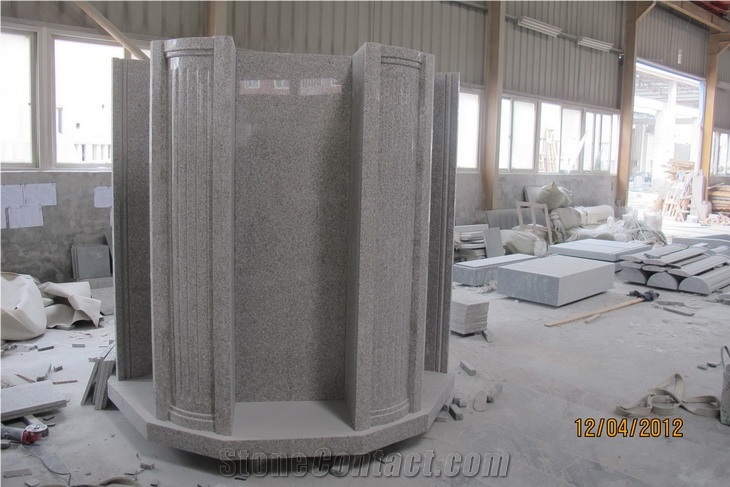 Grey Granite 72 " Columbarium, G633 Grey Granite Columbarium