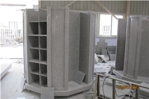 Grey Granite 72 " Columbarium, G633 Grey Granite Columbarium
