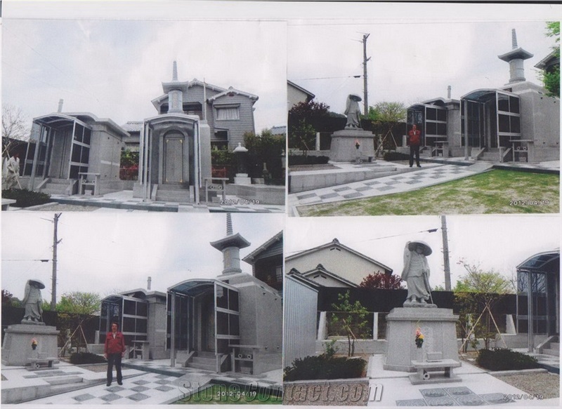Japan Mausoleum Style, Grey Granite Mausoleum, Columbarium