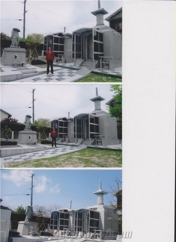 Japan Mausoleum Style, Grey Granite Mausoleum, Columbarium