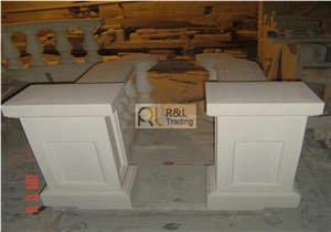 Limestone Pedestal Column 02, Limra Beige Limestone Pedestal Column