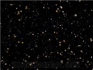 Black Galaxy Granite Slabs, India Black Granite