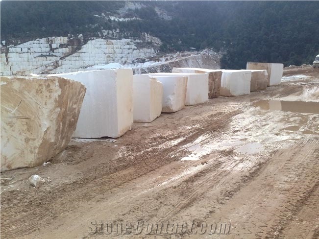 Thassos Snow White Marble Blocks, Greece White Marble