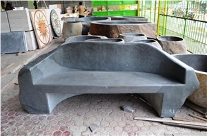 Benches, Lava Stone Black Basalt