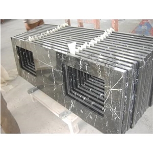 Black Marquina Marble Vanitytops, China Marquina Black Marble Bath Tops