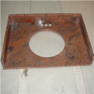 Multicolor Red Granite Vanity Tops, Multicolor Red Granite Bath Tops