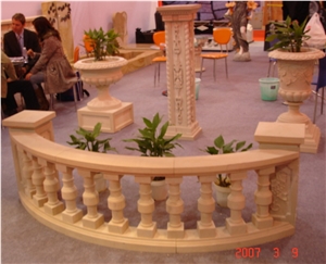 Baluster and Railing, Beige Sandstone Baluster