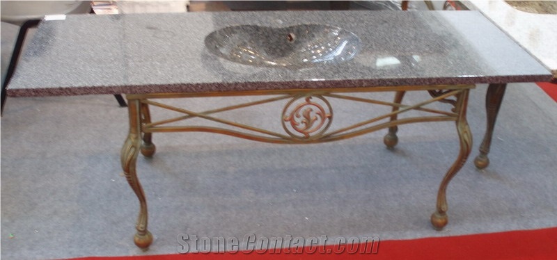Black Granite Sink Mounted Vanity Top