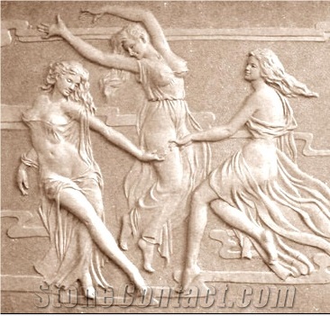 Figural Stone Relievo, Beige Granite Relievo