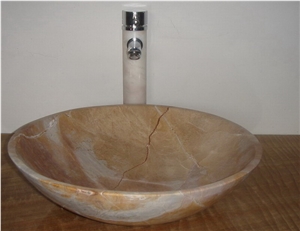 Golden Grain Marble Sink,wash Basin, Golden Grain Yellow Marble Wash Basin