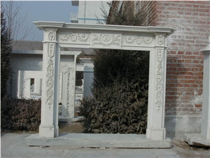 Grey Marble Carved Fireplace Grey Marble Carved Fireplace