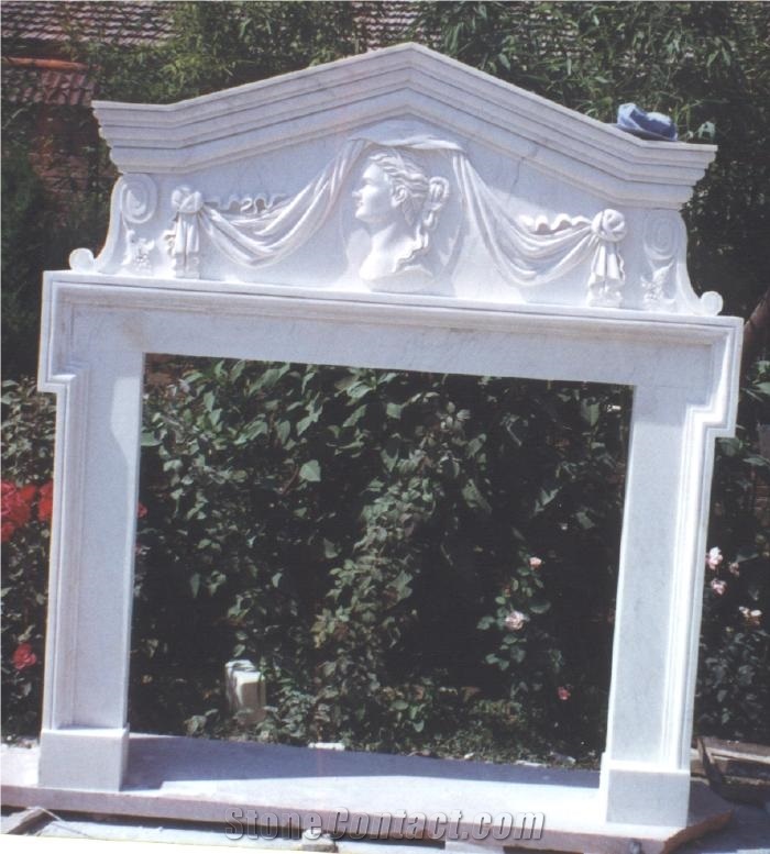 Grey Marble Fireplace