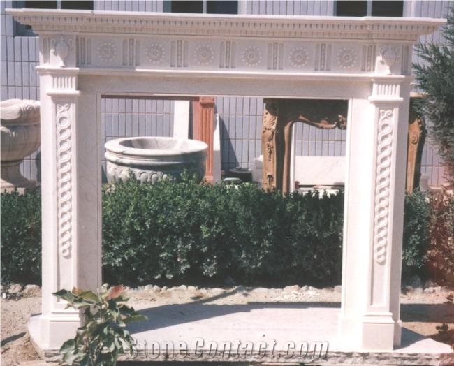 Grey Marble Fireplace