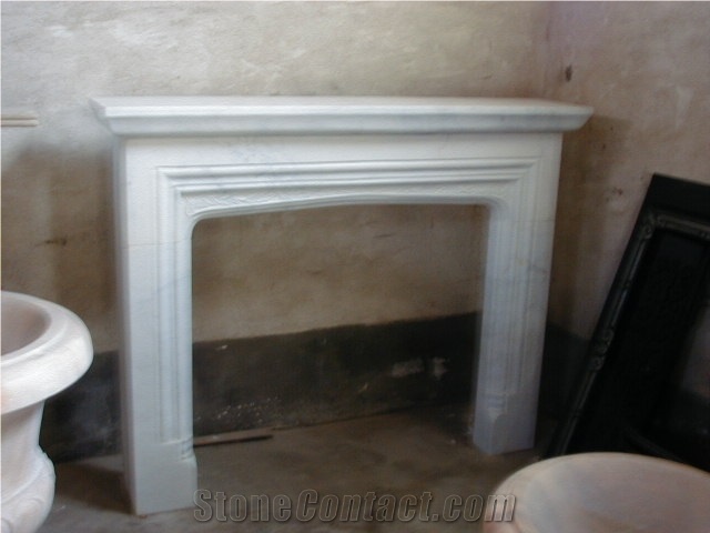 Guangxi White Marble Fireplace