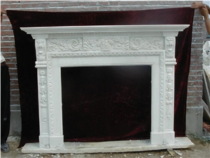 Guangxi White Marble Fireplace