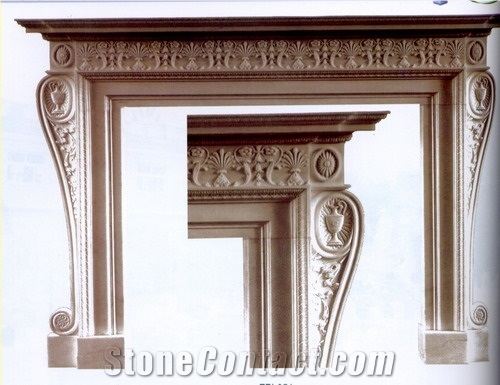 Brown Marble Fireplace