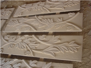 Sandstone Leaves Relief, Yellow Sandstone Relief