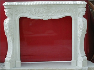 White Marble Fireplace
